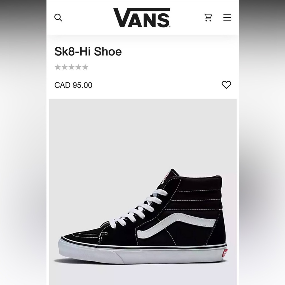 Vans Sk8-Hi Black White Sneakers
